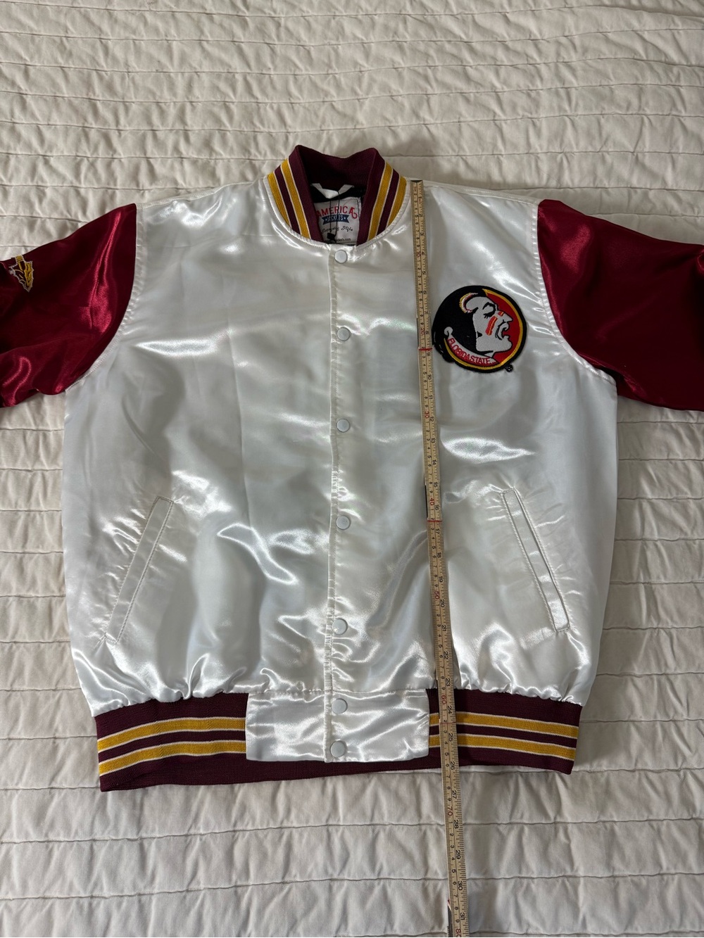 Florida State Seminoles Garnet and Gold Varsity Jacket — Size Large - Picture 4 of 11